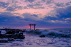 大洗海岸の朝日