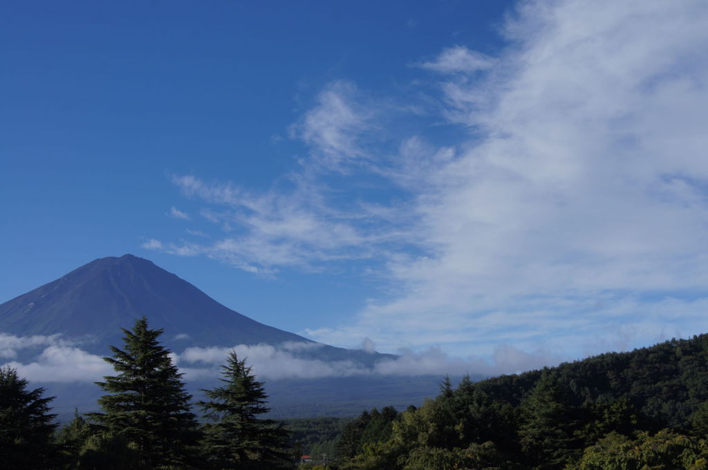 川口湖畔からの富士山