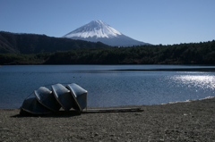 晩秋の富士山を望む（西湖から）