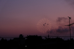 夕暮れ花火