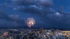 怪しい雲と花火