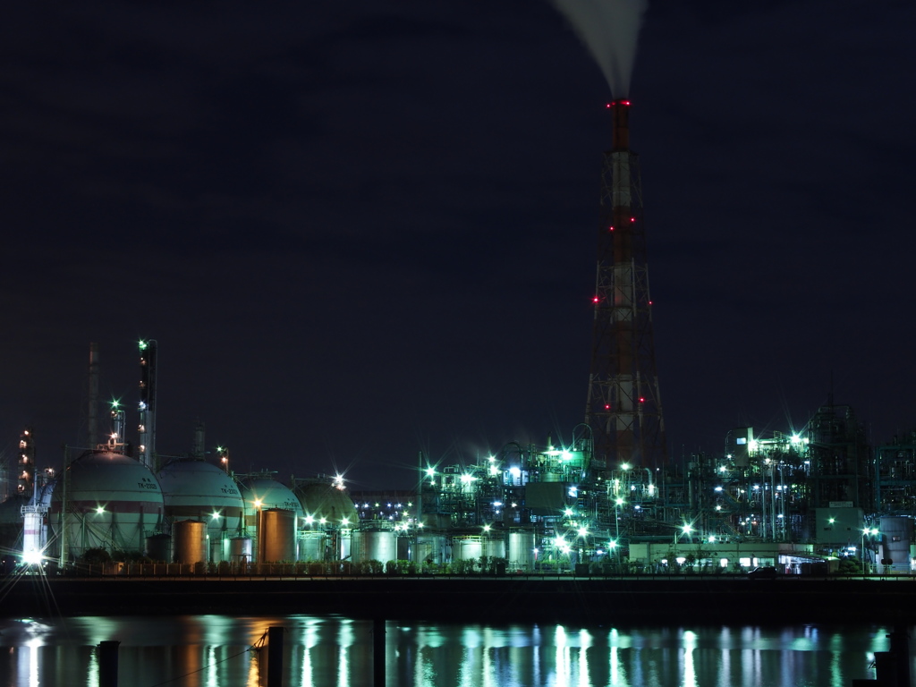 Midnight town.
