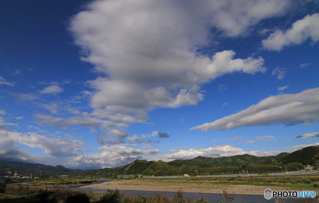 物部川上流を望む