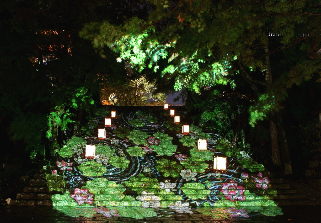 光の切り絵の演出