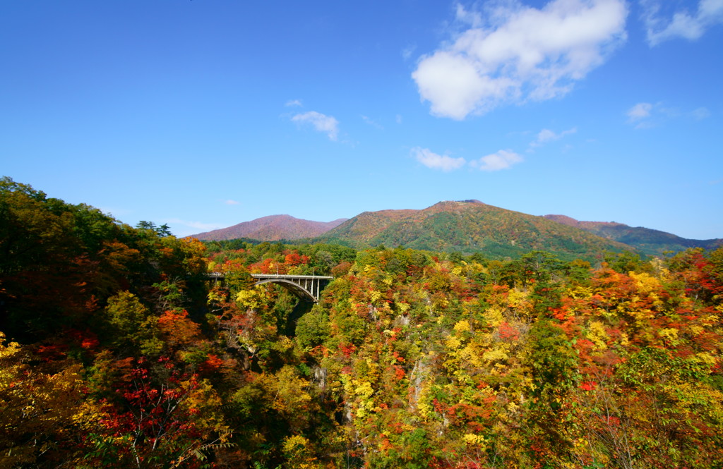 鳴子峡遠景。