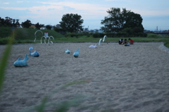 公園の夕暮れ