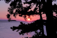 三河湾　　形原温泉の夕日