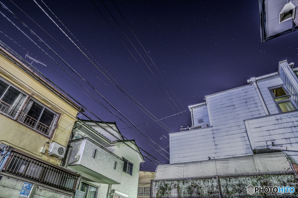 東京、近所今宵の星空