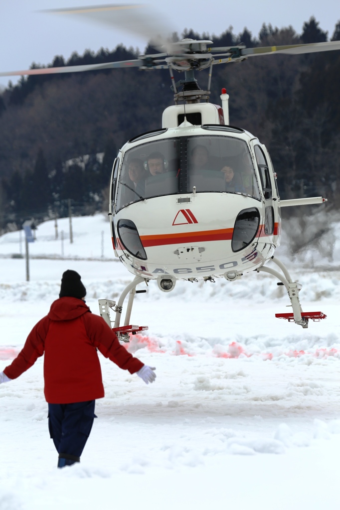 雪の上へ