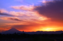 夕焼け富士