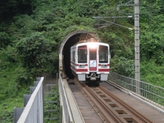 深沢トンネルから出てきたHK-100形「ゆめぞら」