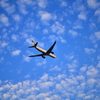 飛行機と雲