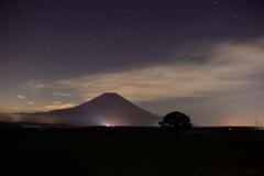 富士山と夜空