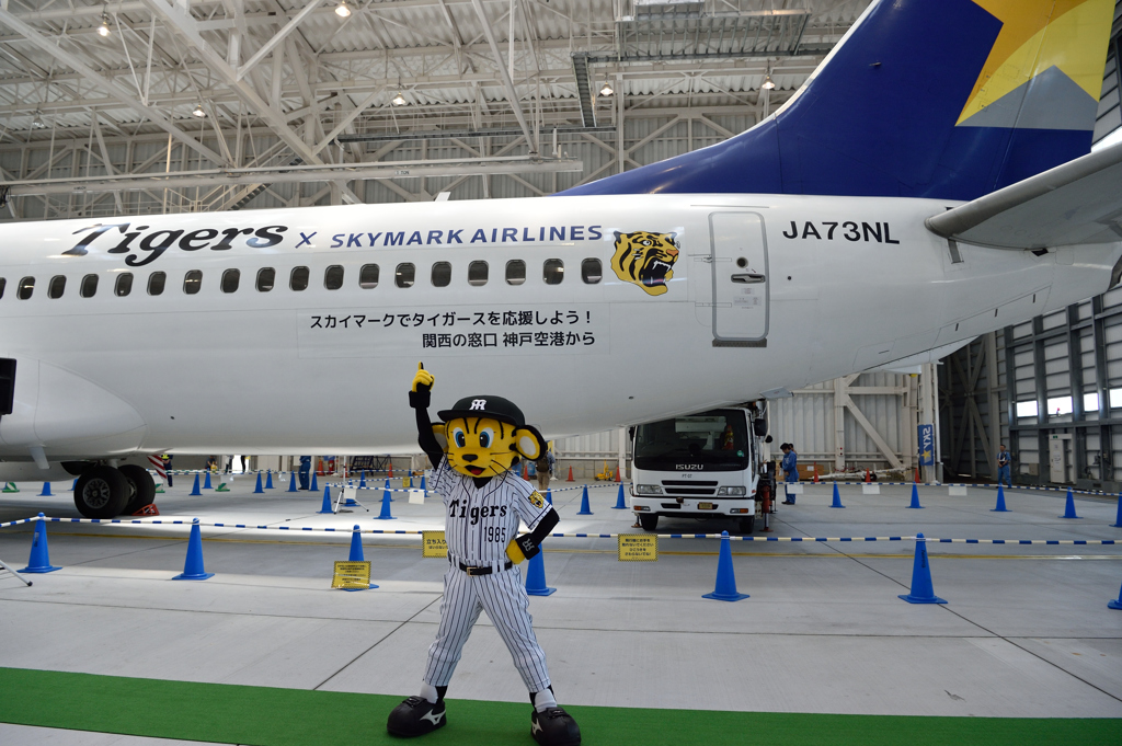 スカイマーク タイガースジェット 展示イベントにて