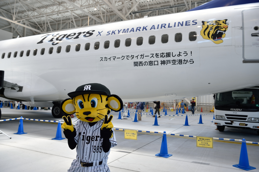 スカイマーク タイガースジェット 展示イベントにて
