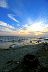 sky ocean beach