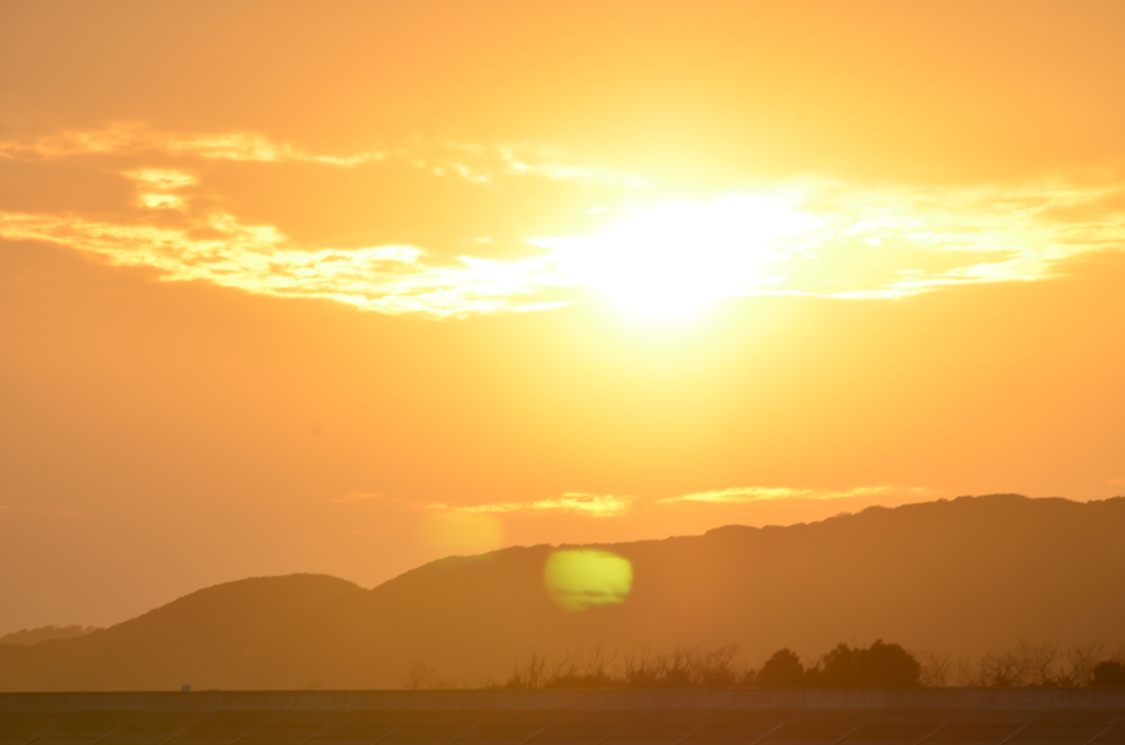 赤穂　暮れ行く太陽