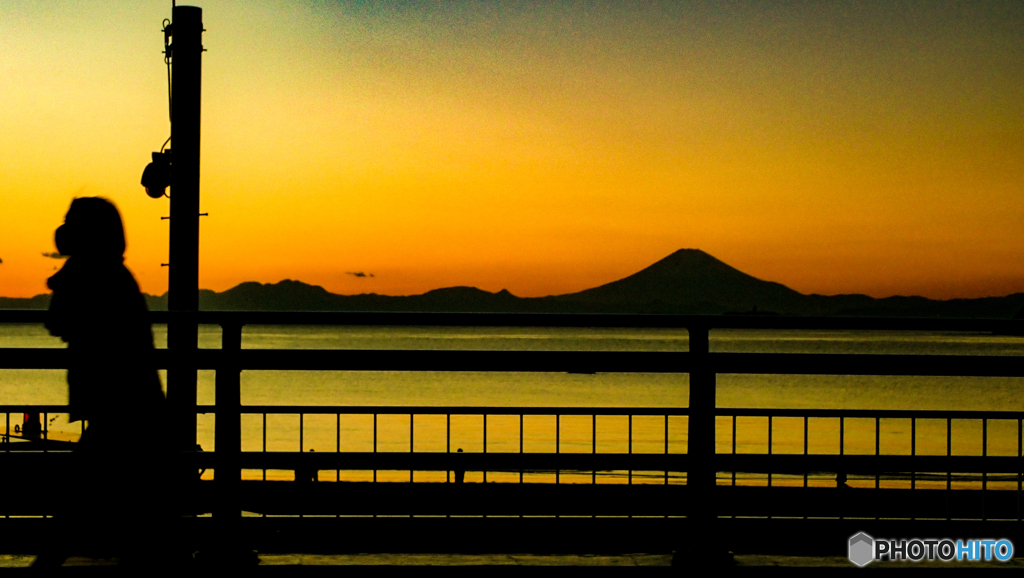 夕暮れ富士