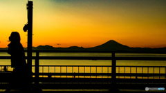 夕暮れ富士