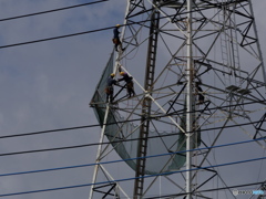 鉄塔の作業ーー；；；