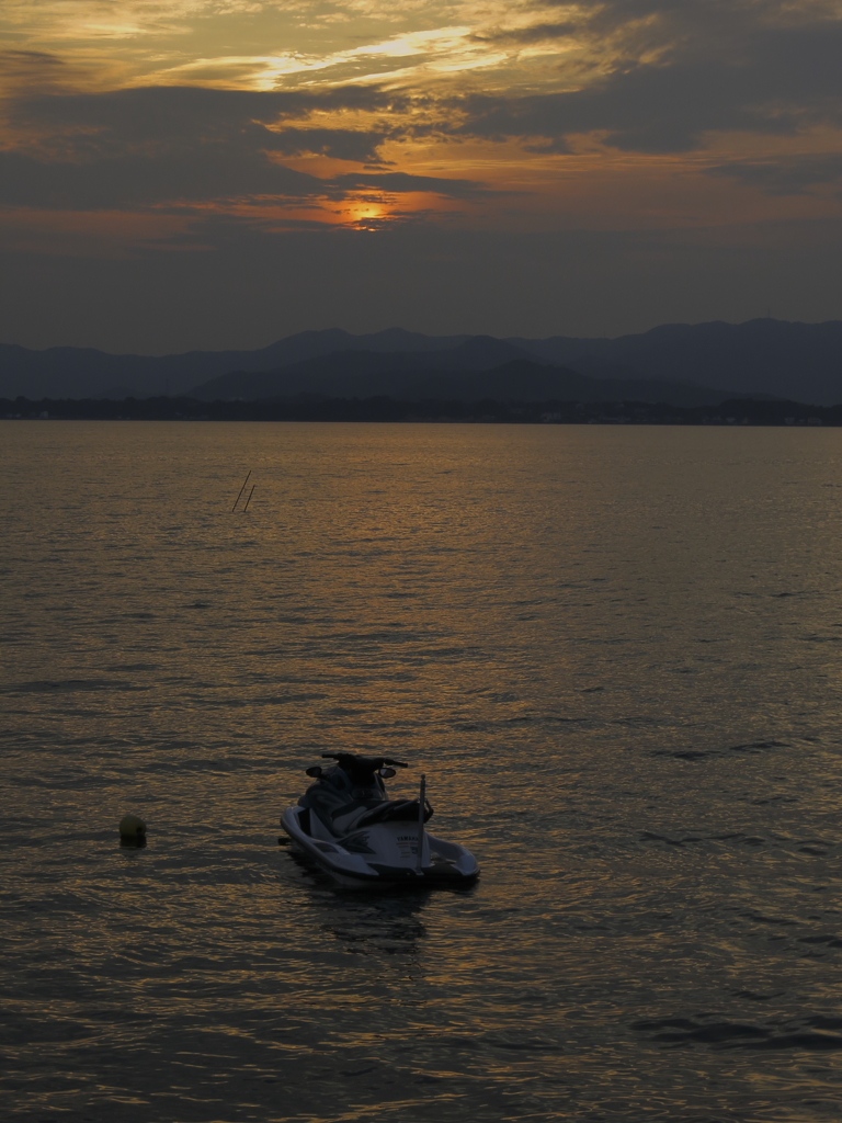 夕焼けの浜名湖