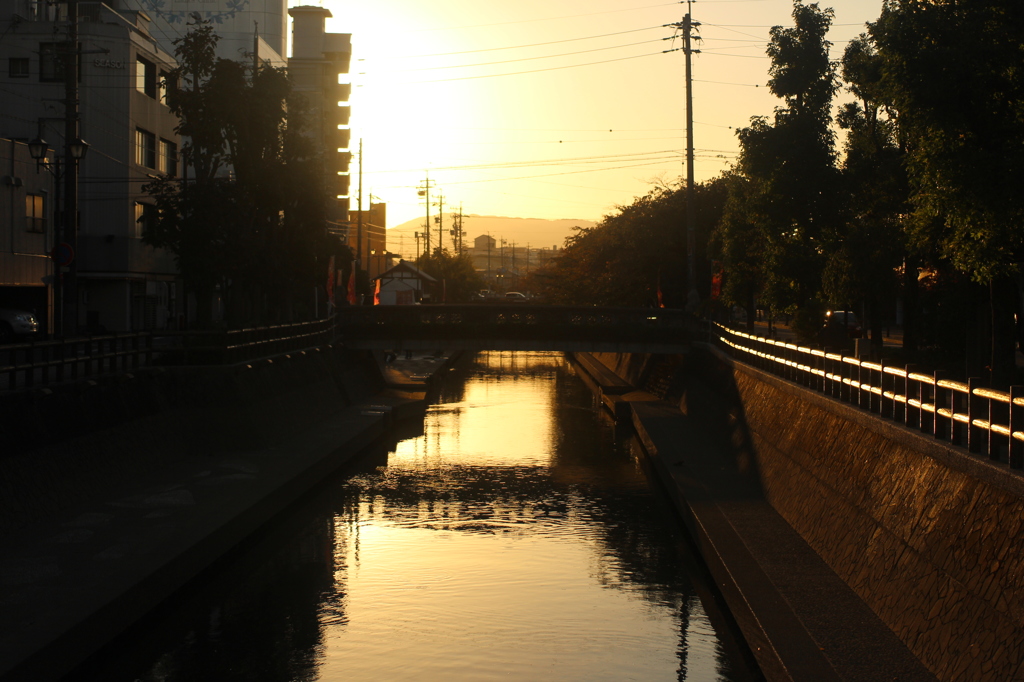 大垣市の夕暮れ
