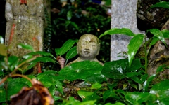 小さなお地蔵さんが。(;^ω^)
