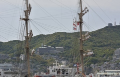 日本丸の出港前のセレモニー