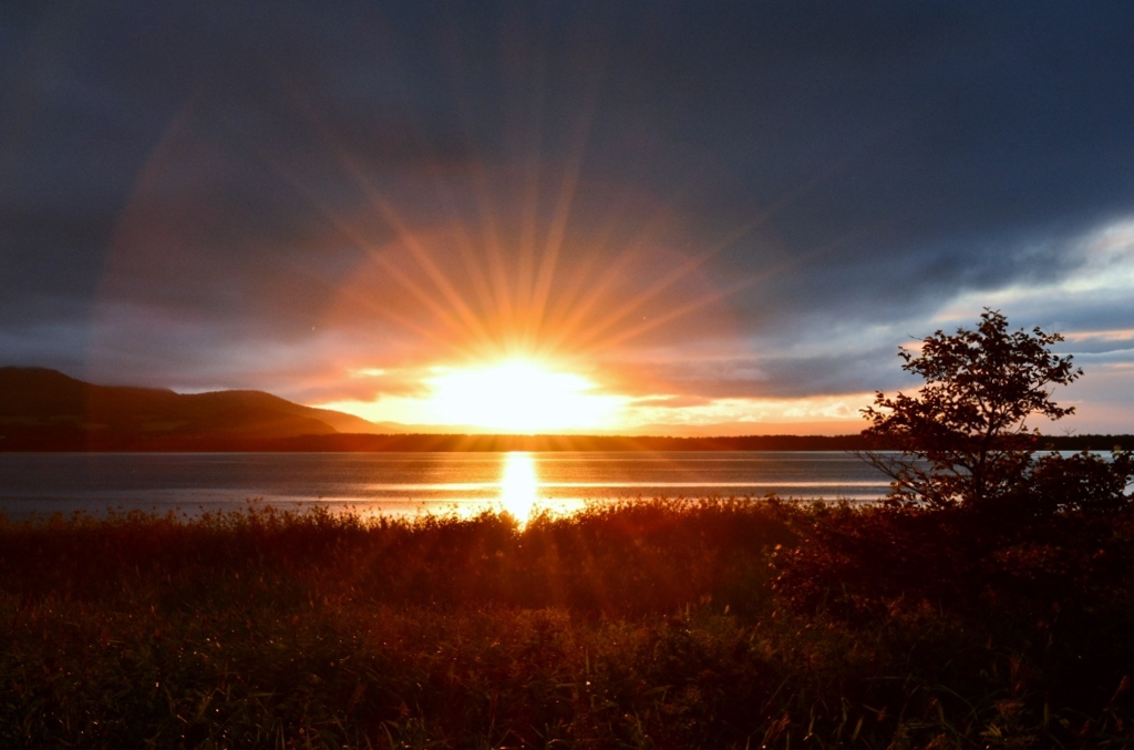 北海道紋別・コムケ湖の夕焼け