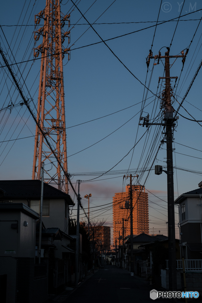 夕方の路地