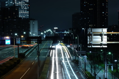 歩道橋から見た夜の道路3