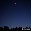 芦ノ湖で見た月