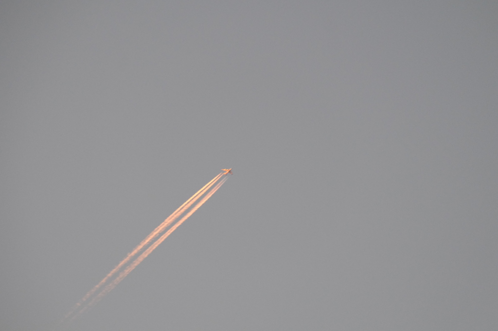 見上げると飛行機1