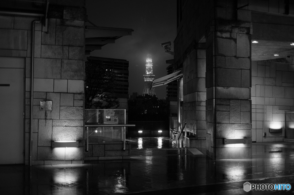 雨の東京タワー