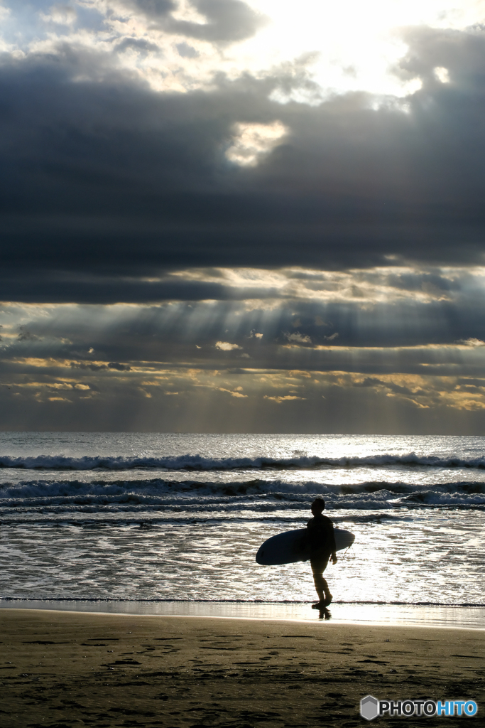 九十九里浜のサーファー4