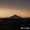 夕暮れの富士山
