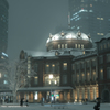 東京駅の雪化粧3