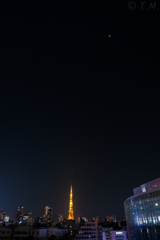 東京タワーとスーパー・ブルー・ブラッドムーン