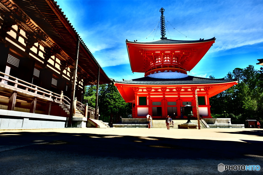 高野山 朝の大伽藍