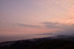 湘南平からの夕焼け　仄かな赤