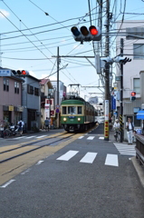 江ノ電　信号待ち