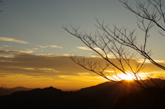 鳳来寺山　本堂からの夕焼け