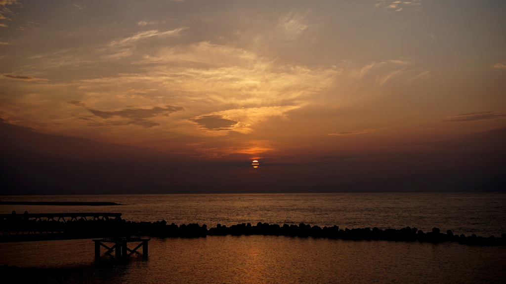 日本海の夕日