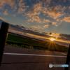 梅雨の晴れ間の夕日