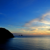 神津島　前浜海岸からの夕焼け