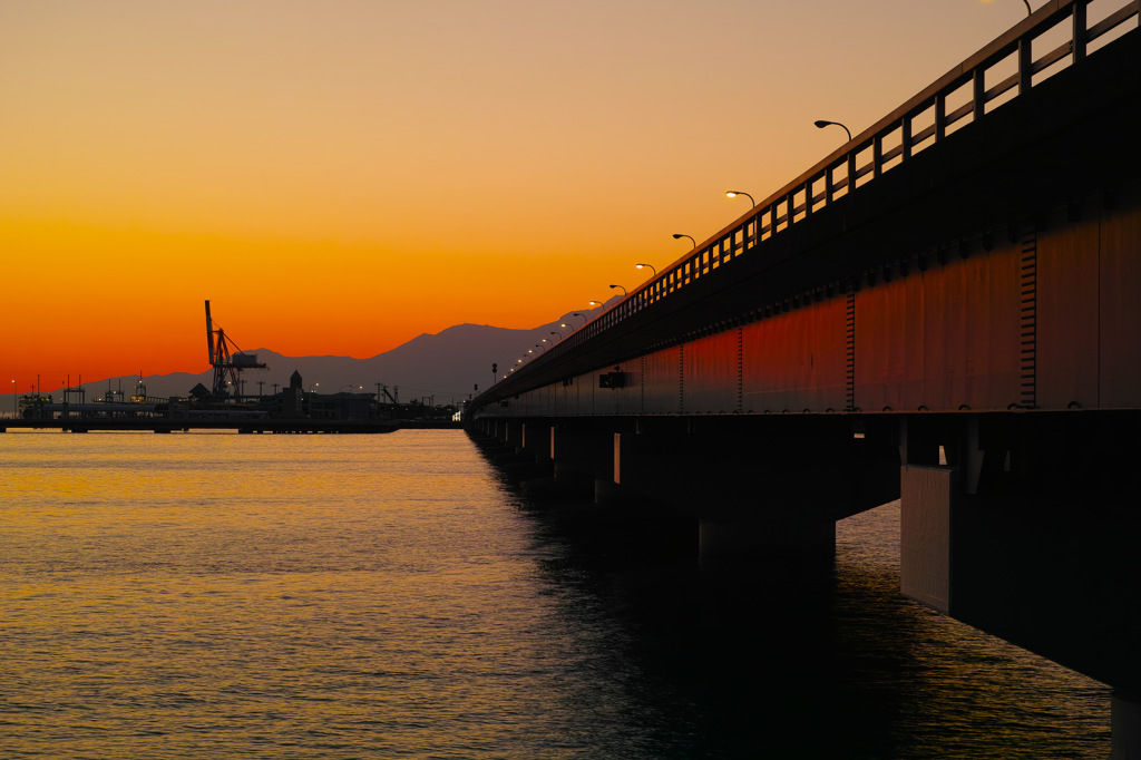 熊本港大橋の夕暮れ3