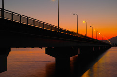 熊本港大橋の夕暮れ4