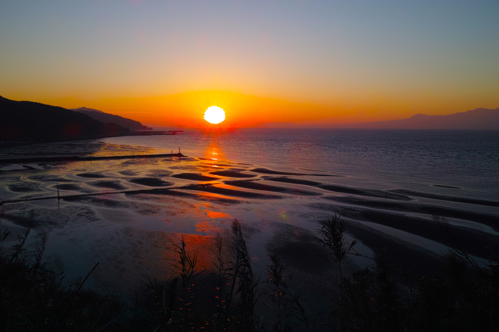 御輿来海岸の夕暮れ1　DP1