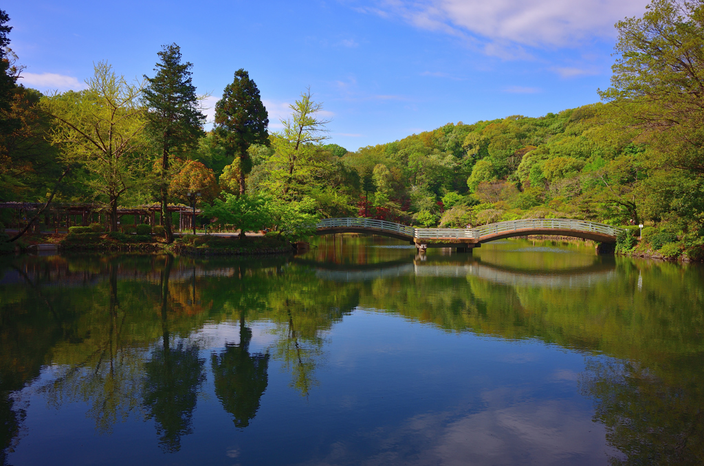 薬師池のめがね橋