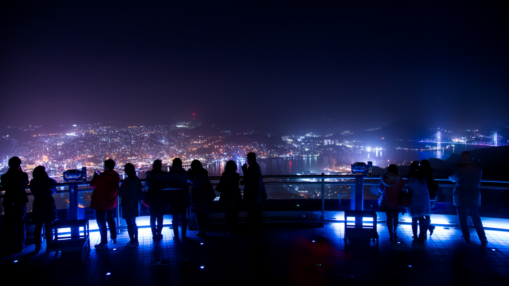 夜景を眺めて